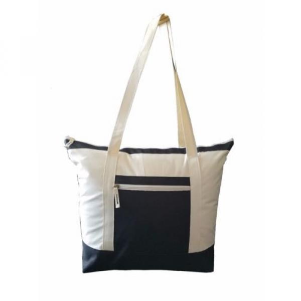 20&#034; Beach Poly-Tote Bag Two-Toned Shopping Tote Bag Cotton Reusable Grocery Bag #1 image