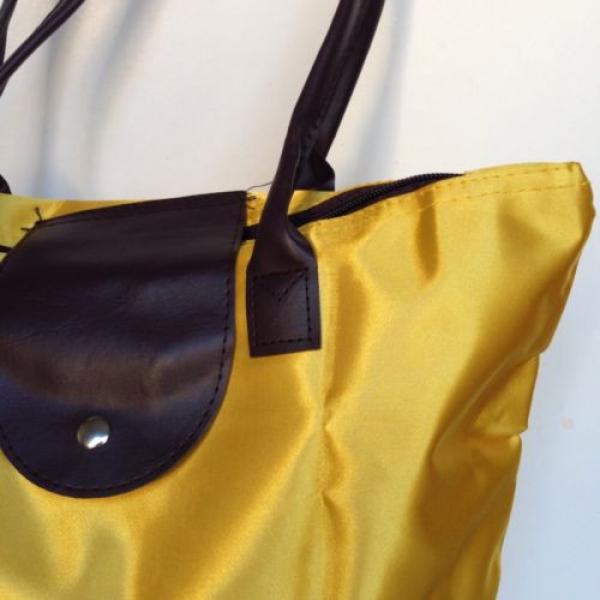 Nylon Zipper Tote Beach Travel Carry On Bag Pliage Style Small Yellow #5 image