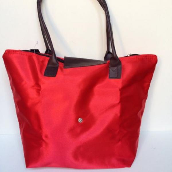 Nylon Zipper Tote Beach Travel Carry On Bag Pliage Style Small Red #3 image