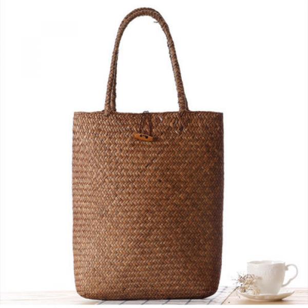 Retro Women Natural Straw Handbag Beach Bag #1 image