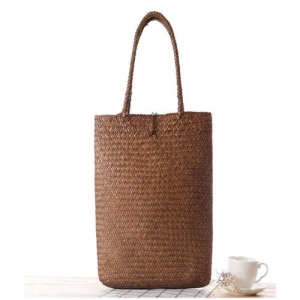 Retro Women Natural Straw Handbag Beach Bag #2 image