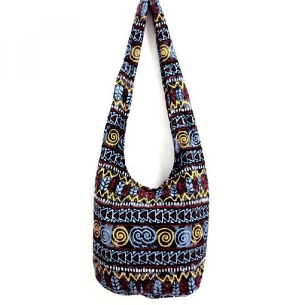 HMONG UNISEX BEACH SHOULDER BAG SLING HIPPIE SPIRAL GYPSY BOHO LARGE HOBO YOGA #2 image