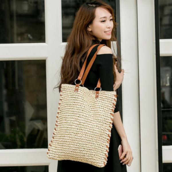 Women&#039;s handmade woven summer beach square shape straw bag shoulder bag handbag #1 image