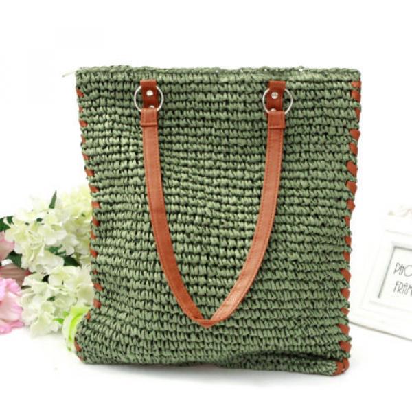 Women&#039;s handmade woven summer beach square shape straw bag shoulder bag handbag #2 image