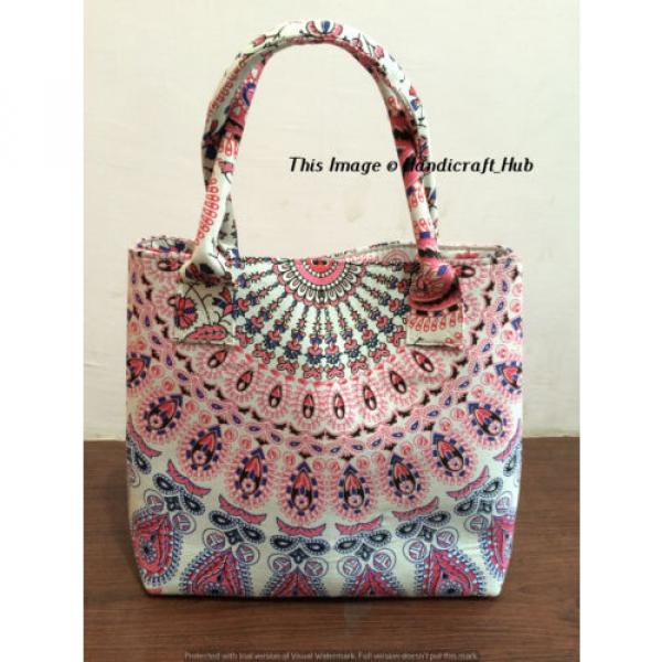 Indian Ombre Handmade Mandala Shopping Purse Cotton Beach Bag Large Tote Bag #1 image