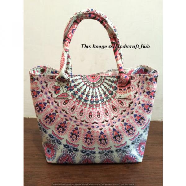 Indian Ombre Handmade Mandala Shopping Purse Cotton Beach Bag Large Tote Bag #2 image