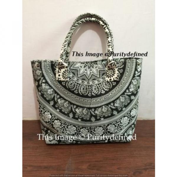 Indian Ombre Handmade Mandala Shopping Purse Cotton Elephant Design Beach Bag #2 image