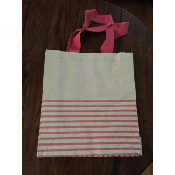 Tote Bag Beach Bag Pink Stripe &amp; Natural New!! #4 image