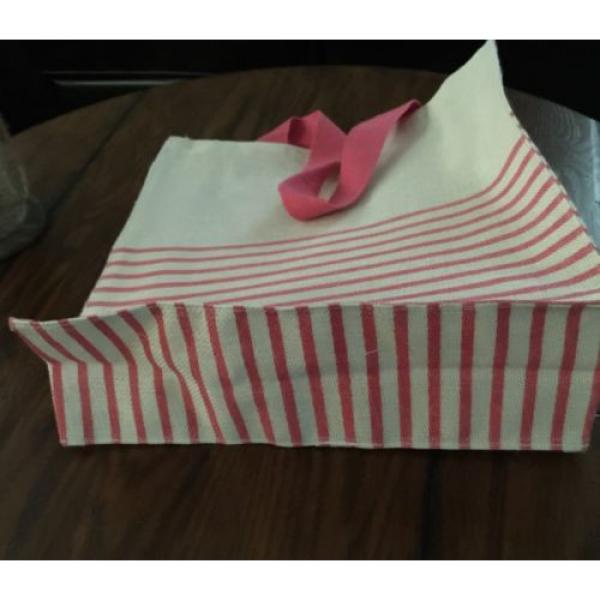 Tote Bag Beach Bag Pink Stripe &amp; Natural New!! #5 image