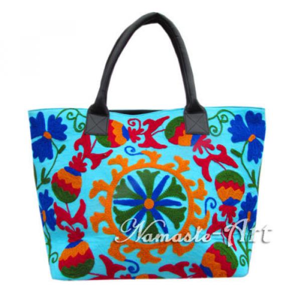 Indian Cotton Tote Shoulder Embroidery Suzani Handbag Woman Beach Boho Bag  jk24 #1 image