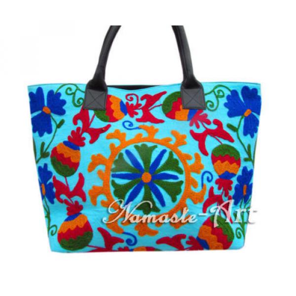 Indian Cotton Tote Shoulder Embroidery Suzani Handbag Woman Beach Boho Bag  jk24 #2 image