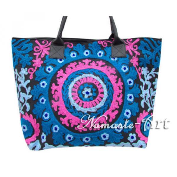 Indian Cotton Tote Suzani Art Embroidery Handbag Woman Shoulder Beach Boho Bag * #2 image