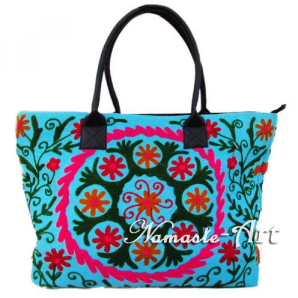 Indian Cotton Tote Shoulder Embroidery Suzani Handbag Woman Beach Boho Bag  jk25 #1 image