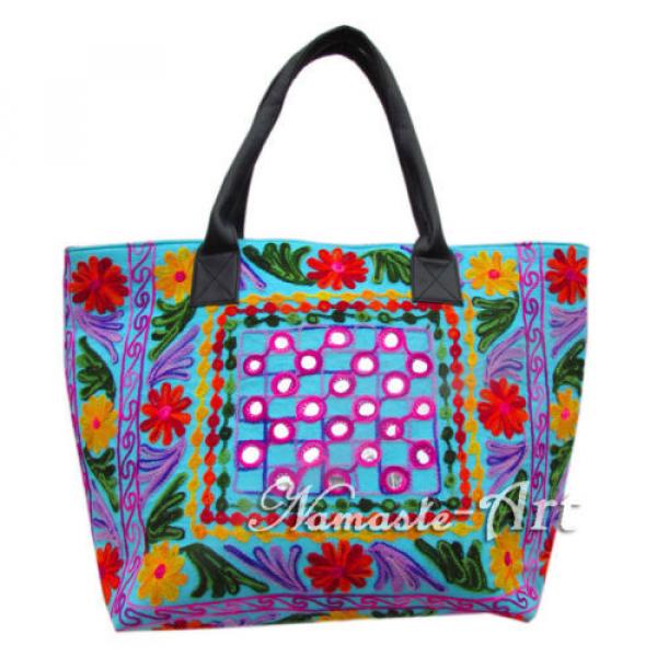 Indian Cotton Tote Shoulder Embroidery Suzani Handbag Woman Beach Boho Bag  jk26 #1 image