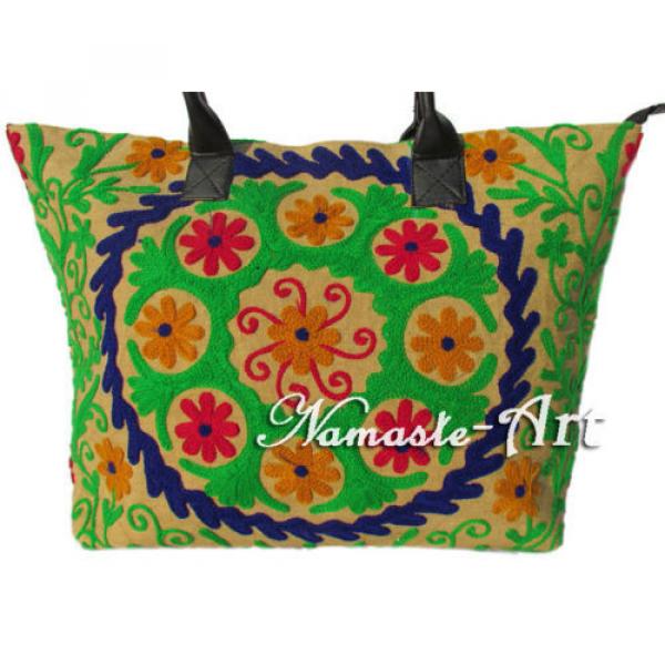 Indian Cotton Tote Shoulder Embroidery Suzani Handbag Woman Beach Boho Bag  jk17 #2 image