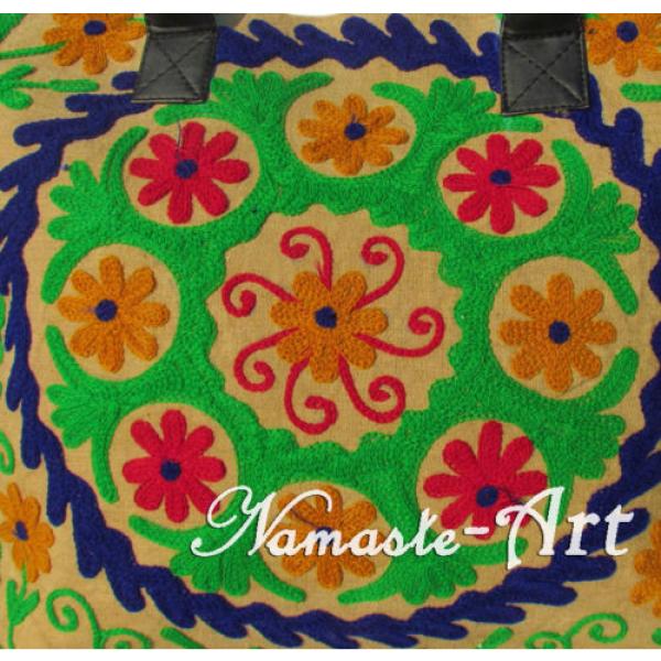 Indian Cotton Tote Shoulder Embroidery Suzani Handbag Woman Beach Boho Bag  jk17 #3 image