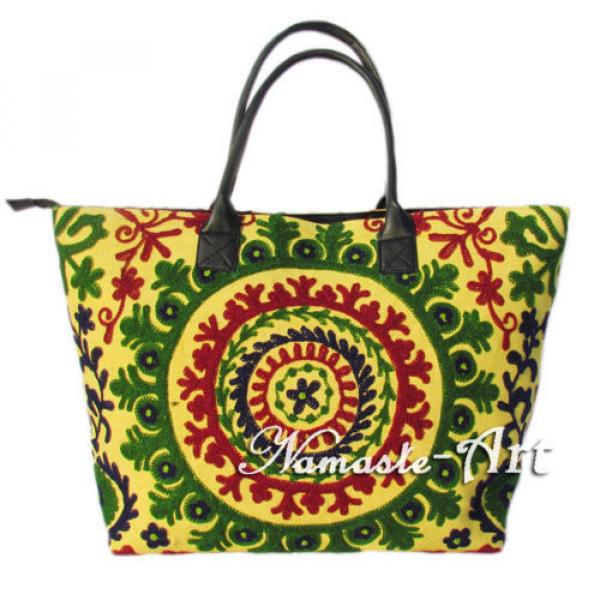 Indian Cotton Tote Shoulder Embroidery Suzani Handbag Woman Beach Boho Bag  jk28 #1 image