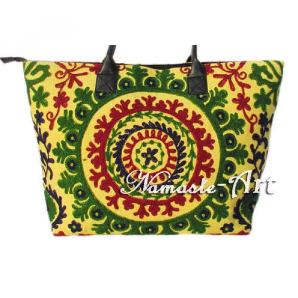 Indian Cotton Tote Shoulder Embroidery Suzani Handbag Woman Beach Boho Bag  jk28 #2 image