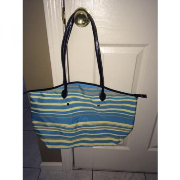 Blue, Yellow, Grey Beach Tote Bag #2 image