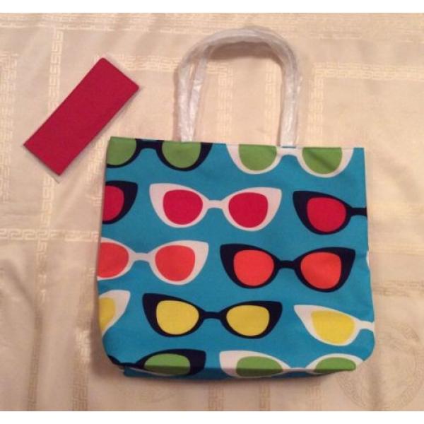 New! Estee Lauder Lisa Perry Design Tote Beach Bag With A Sunglasses Pouch #2 image