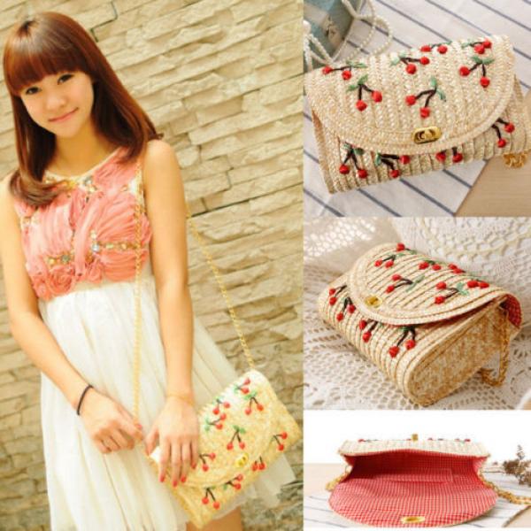 Fashion Women Summer Mini Straw Bags Beach Tote Shoulder Bag Handbag #2 image