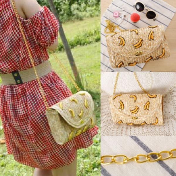 Fashion Women Summer Mini Straw Bags Beach Tote Shoulder Bag Handbag #3 image