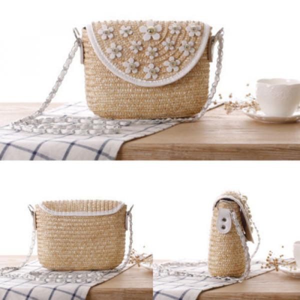 Fashion Women Summer Mini Straw Bags Beach Tote Shoulder Bag Handbag #4 image