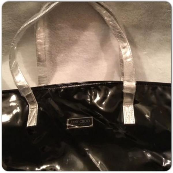 JIMMY CHOO PARFUMS BLACK HANDBAG BEACH TRAVEL GYM TOTE BAG #4 image