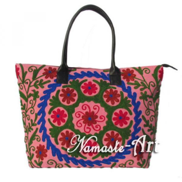 Indian Cotton Tote Shoulder Embroidery Suzani Handbag Woman Beach Boho Bag  jk36 #1 image