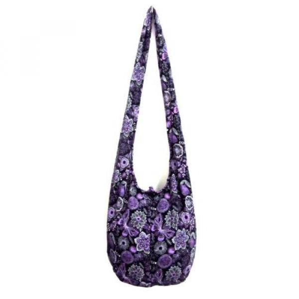 BUTTERFLY FLOWER BAG SLING YOGA HOBO BOHO BEACH THAI PURPLE TRAVEL SHOULDER GIFT #3 image