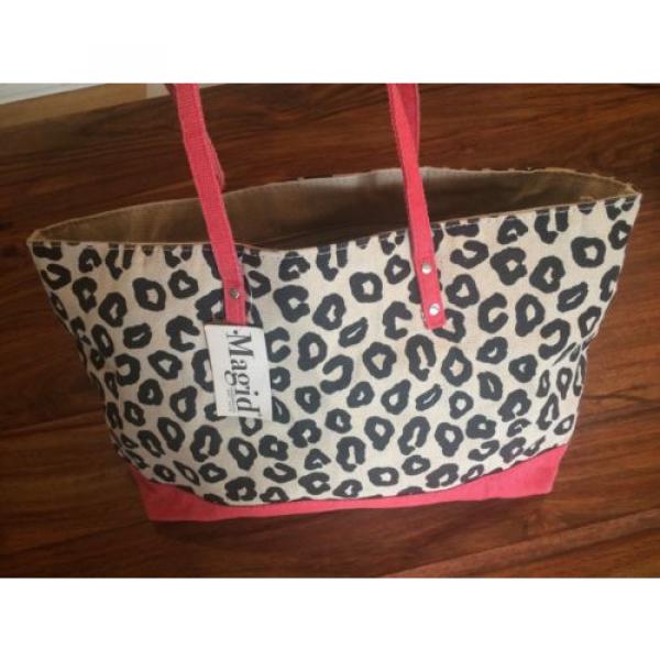 NWT MAGID LARGE TOTE BAG womens PURSE Cheetah Canvas BEACH TOTE DIAPER BAG #2 image