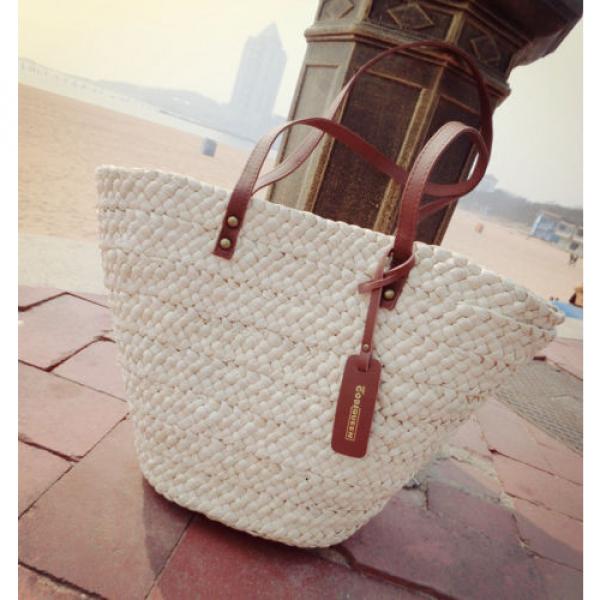 Fashion Women Summer High Quality Straw Bags Beach Tote Shoulder Bag Handbag #1 image