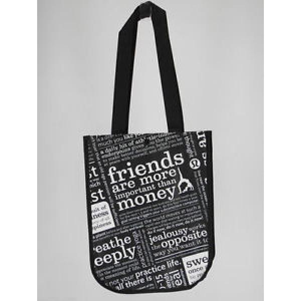 New LULULEMON Eco Shopping Bag Black White Manifesto Lunch Purse Beach Reusable #1 image