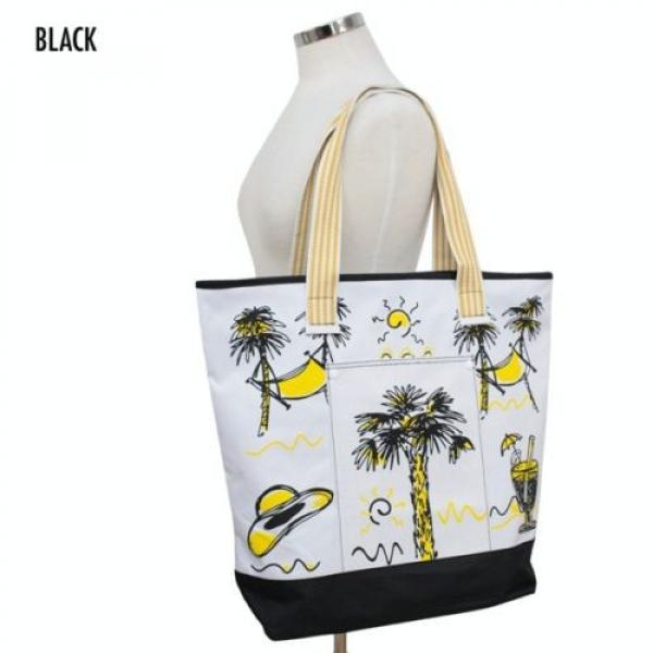 BEACH BAG BEACH THEME TOTE BAG PALM TREE DESIGN #1 image