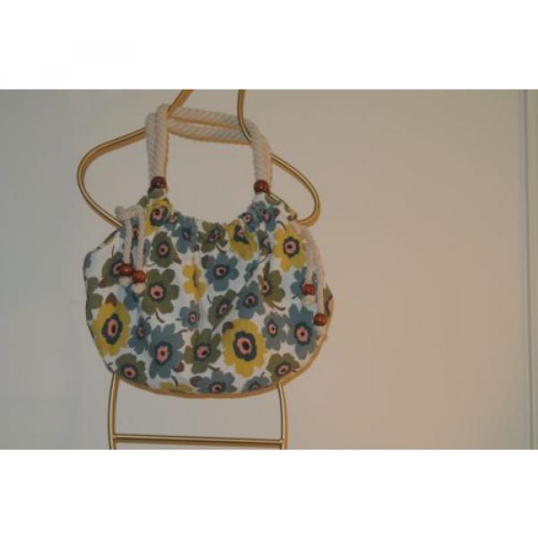 Women&#039;s summer beach bag, Print fabric, fully lined, snap closing, Rope straps #3 image