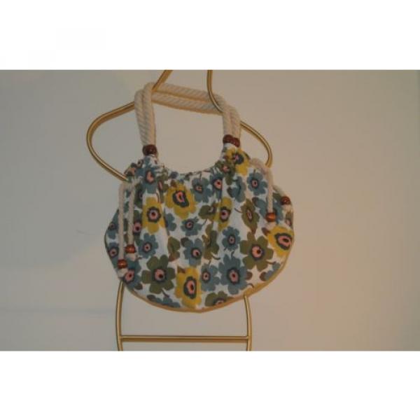 Women&#039;s summer beach bag, Print fabric, fully lined, snap closing, Rope straps #5 image