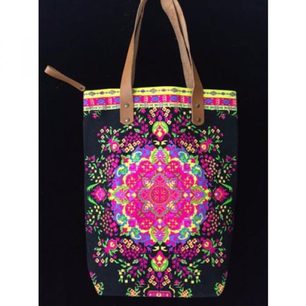 Printed Canvas Tribal Beach tote bag handmade summer Mandala purses Festival #1 image