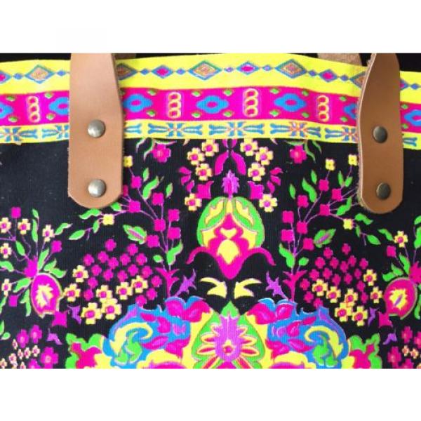 Printed Canvas Tribal Beach tote bag handmade summer Mandala purses Festival #3 image