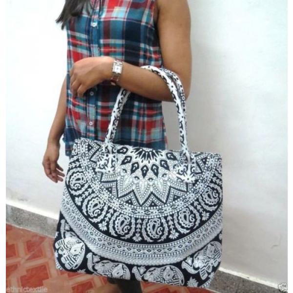 Indian Cotton Beach Bag Shopping Jhola Large Tote Messenger Handmade Mandala #2 image