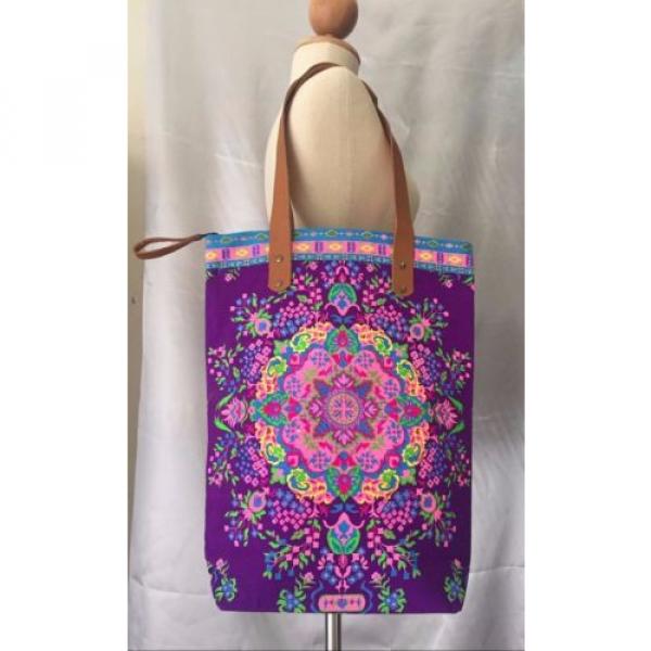 Printed Canvas Tribal Beach tote bag handmade summer Mandala purses Festival #1 image