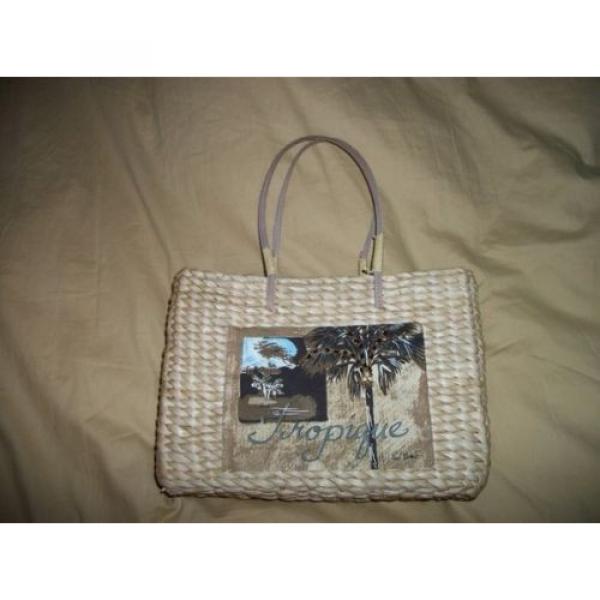 Tropical Woven Beach Purse Tote Bag Brand New Tapestry Print Front #1 image